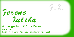 ferenc kuliha business card